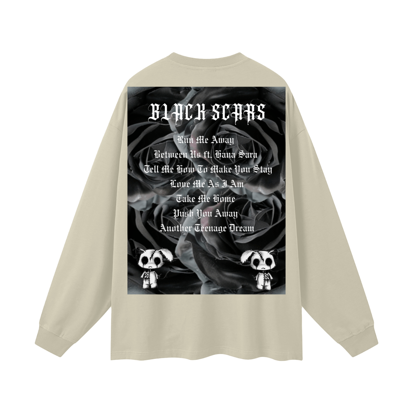 Black Scars Dead Roses Are Pretty Too Tracklist Streetwear Unisex Cotton Long Sleeve Tee