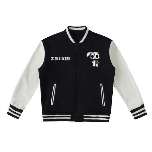 Black Scars Waiting For The Exhale Two-Tone Fleeced Varsity Jacket