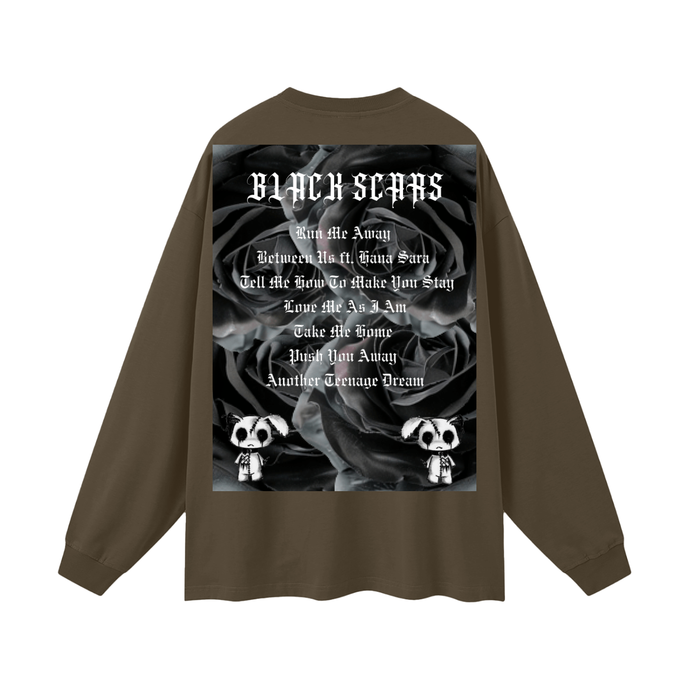 Black Scars Dead Roses Are Pretty Too Tracklist Streetwear Unisex Cotton Long Sleeve Tee