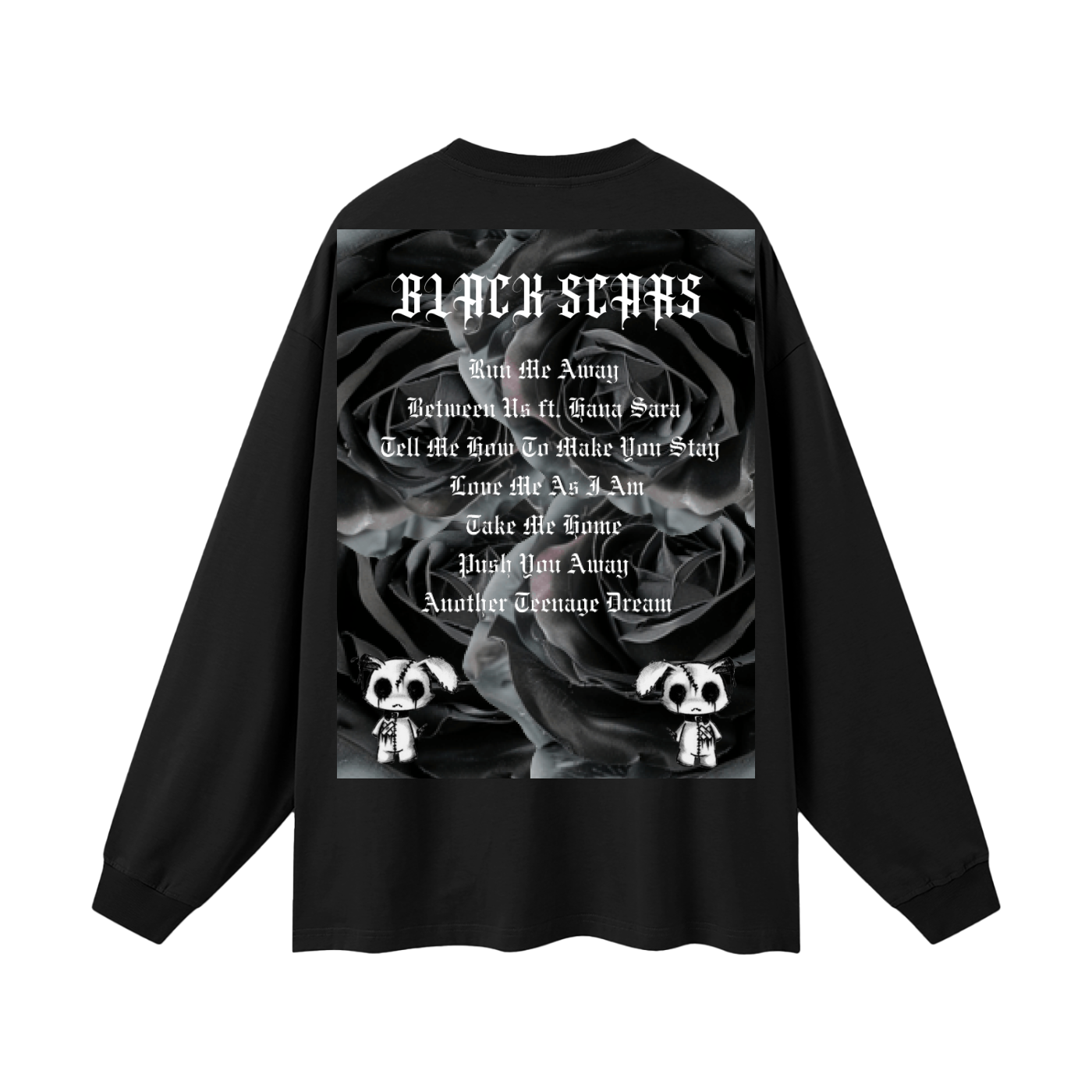 Black Scars Dead Roses Are Pretty Too Tracklist Streetwear Unisex Cotton Long Sleeve Tee