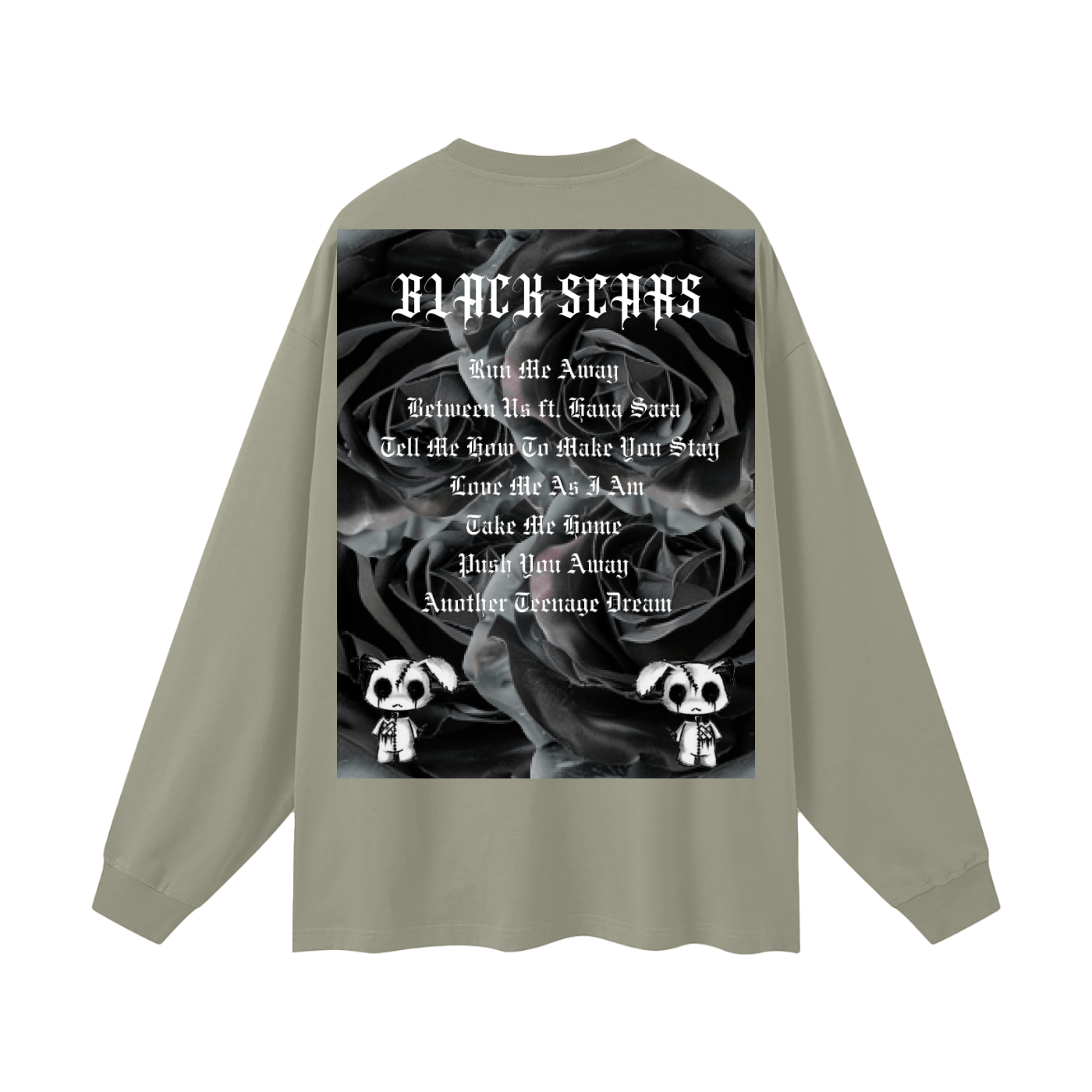 Black Scars Dead Roses Are Pretty Too Tracklist Streetwear Unisex Cotton Long Sleeve Tee
