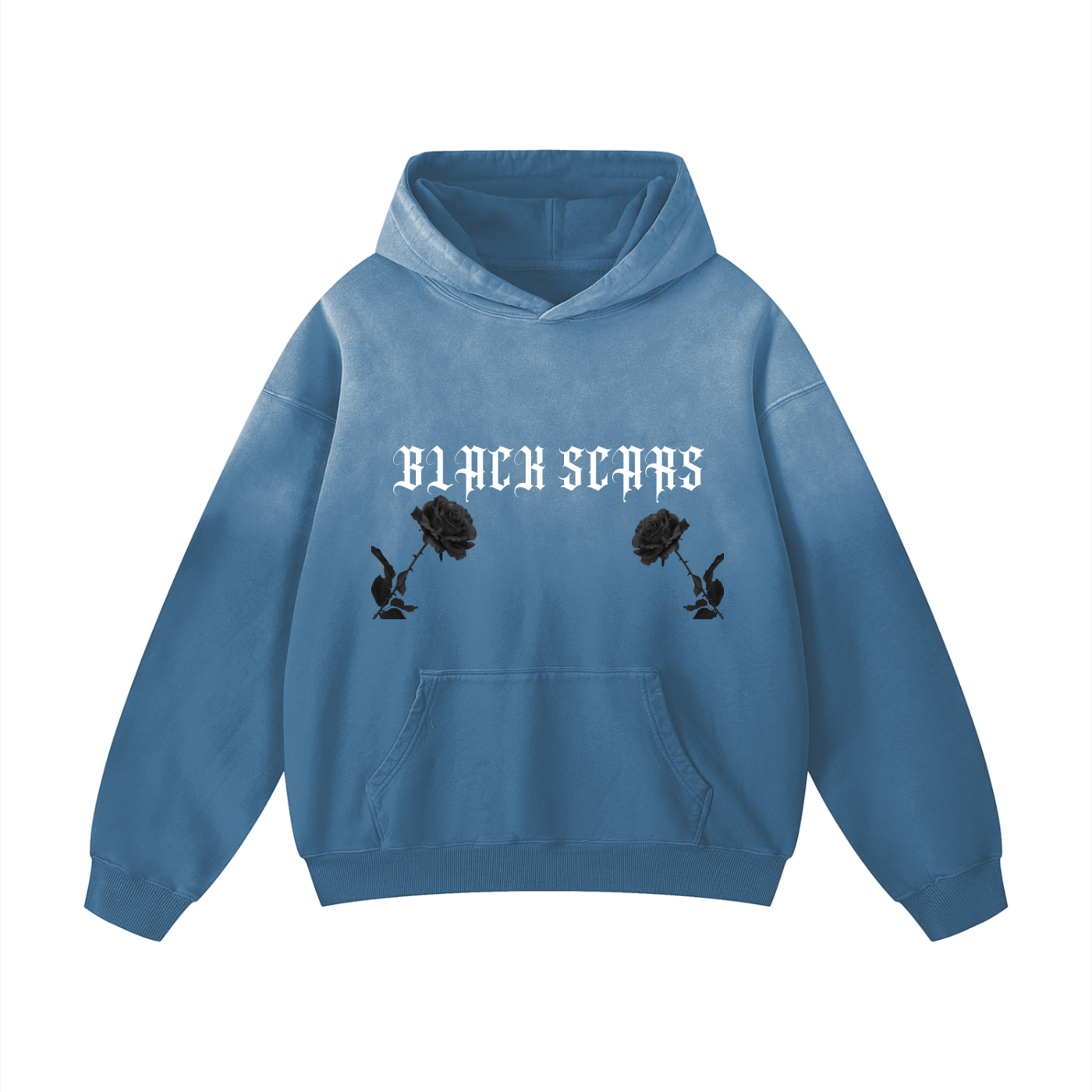 Black Scars Dead Roses Are Pretty Too Heavyweight Sunfade Oversized Hoodie