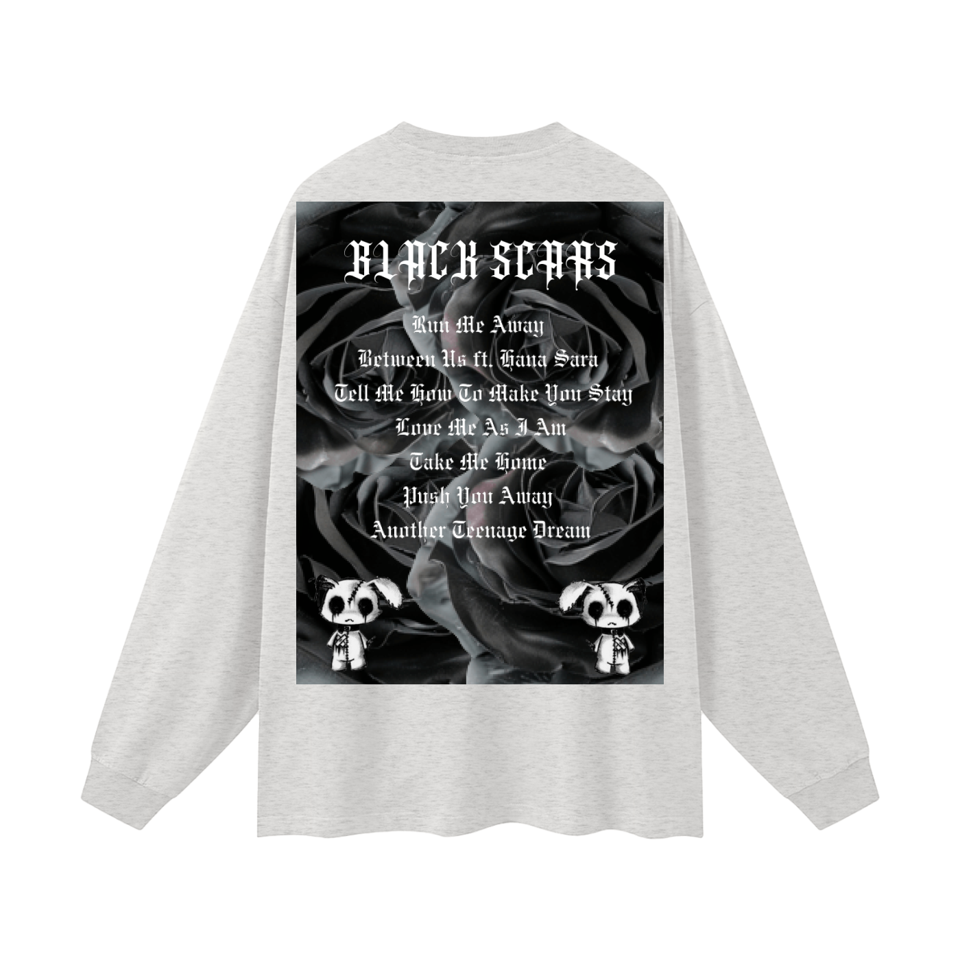 Black Scars Dead Roses Are Pretty Too Tracklist Streetwear Unisex Cotton Long Sleeve Tee