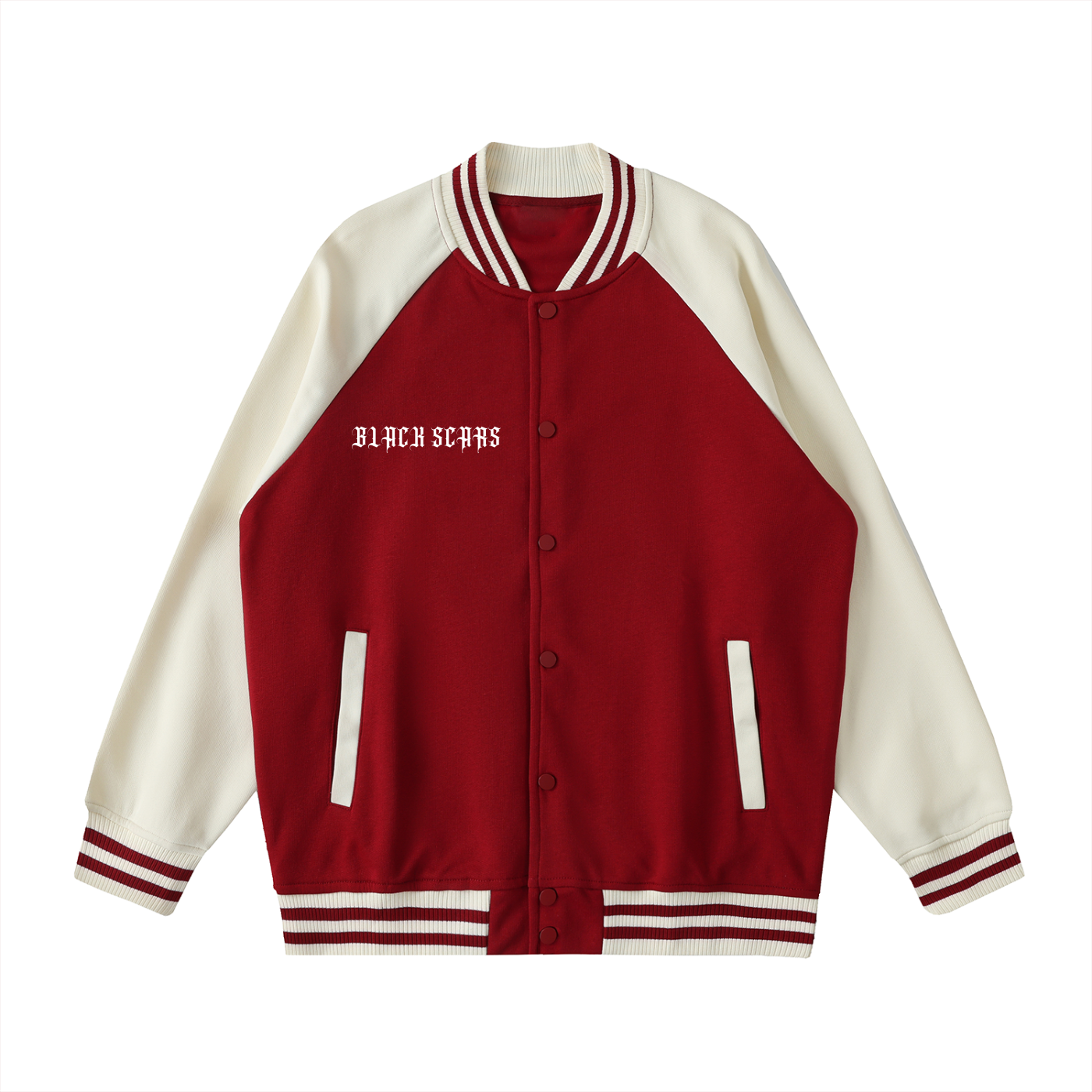 Black Scars Dead Roses Are Pretty Too Tracklist Two Tone Raglan Sleeve Varsity Jacket