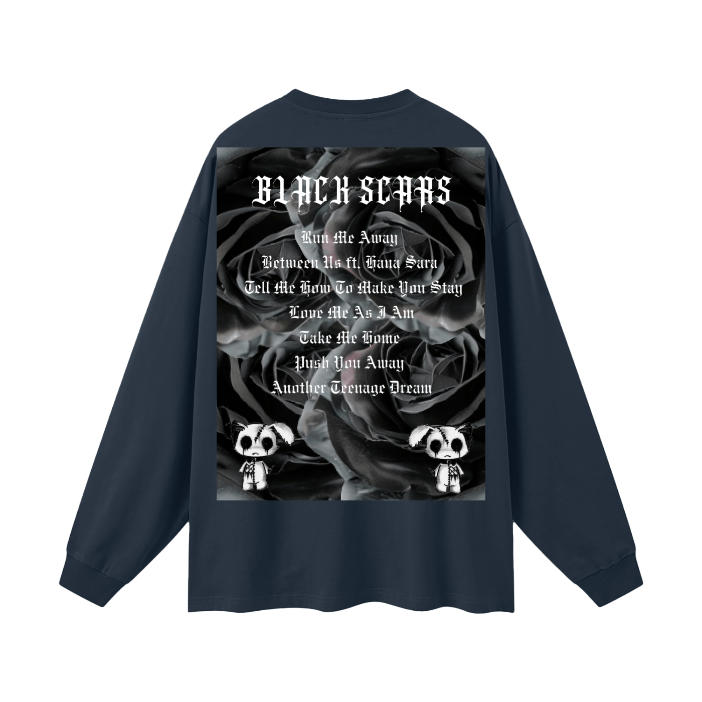 Black Scars Dead Roses Are Pretty Too Tracklist Streetwear Unisex Cotton Long Sleeve Tee