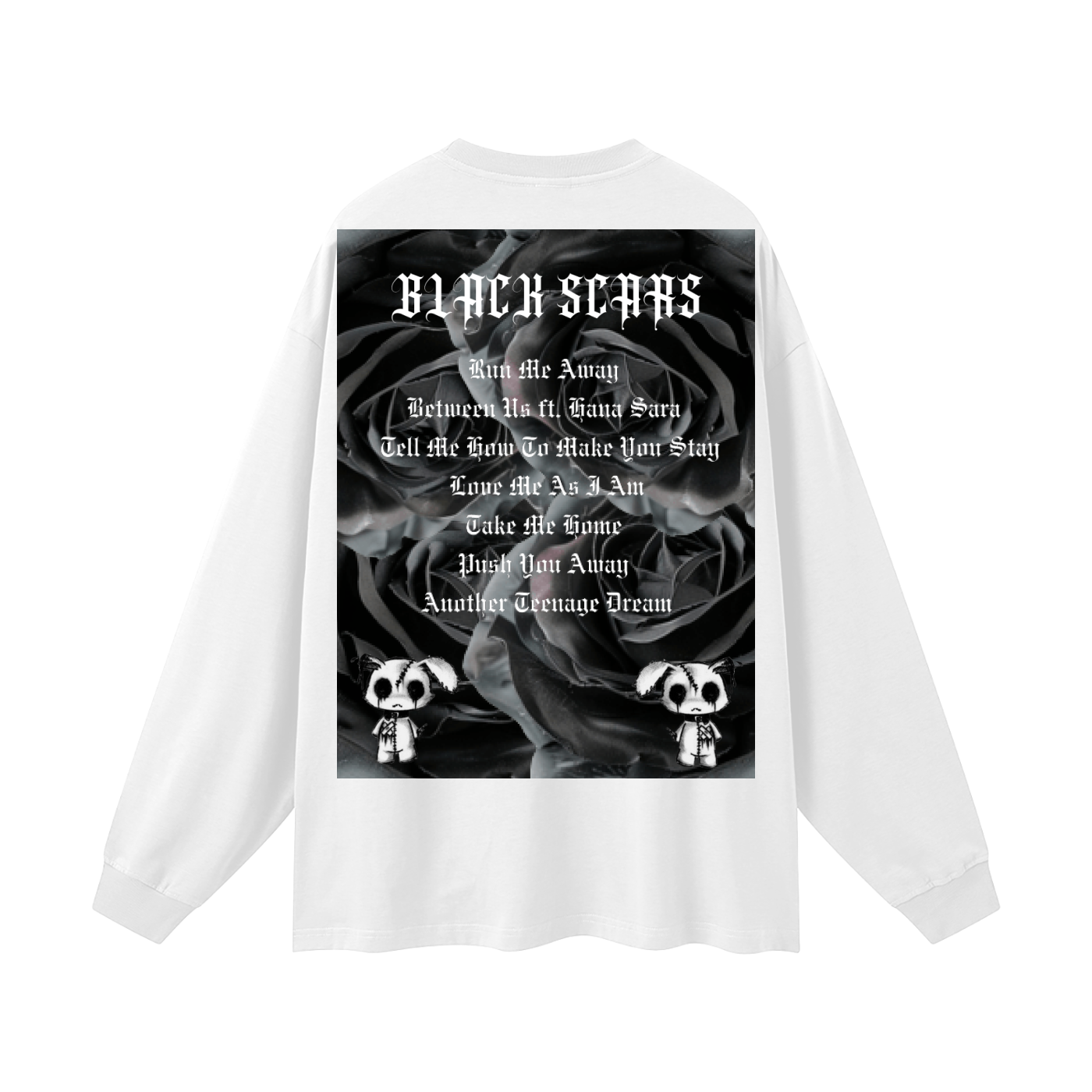 Black Scars Dead Roses Are Pretty Too Tracklist Streetwear Unisex Cotton Long Sleeve Tee