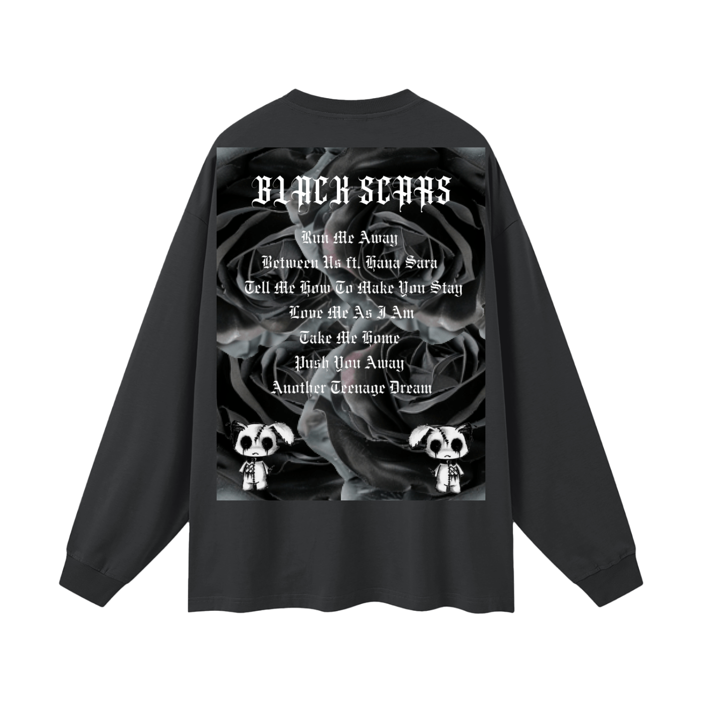 Black Scars Dead Roses Are Pretty Too Tracklist Streetwear Unisex Cotton Long Sleeve Tee