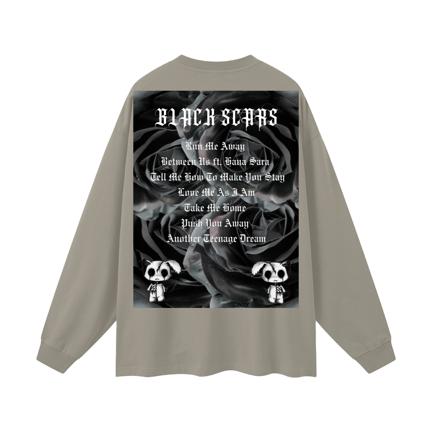 Black Scars Dead Roses Are Pretty Too Tracklist Streetwear Unisex Cotton Long Sleeve Tee