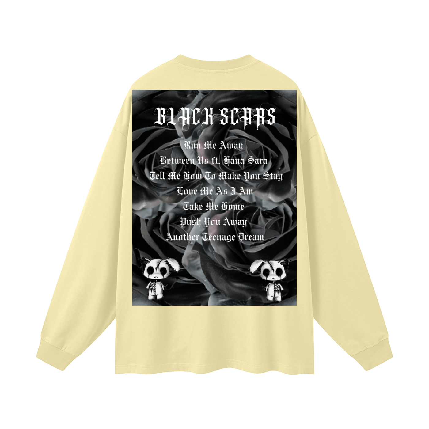 Black Scars Dead Roses Are Pretty Too Tracklist Streetwear Unisex Cotton Long Sleeve Tee