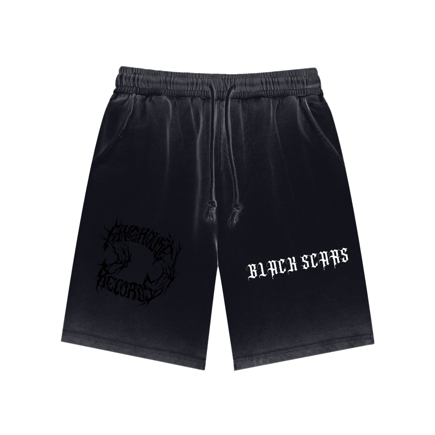 Black Scars x Fanghouse Records Reverse Dyed Unisex Shorts
