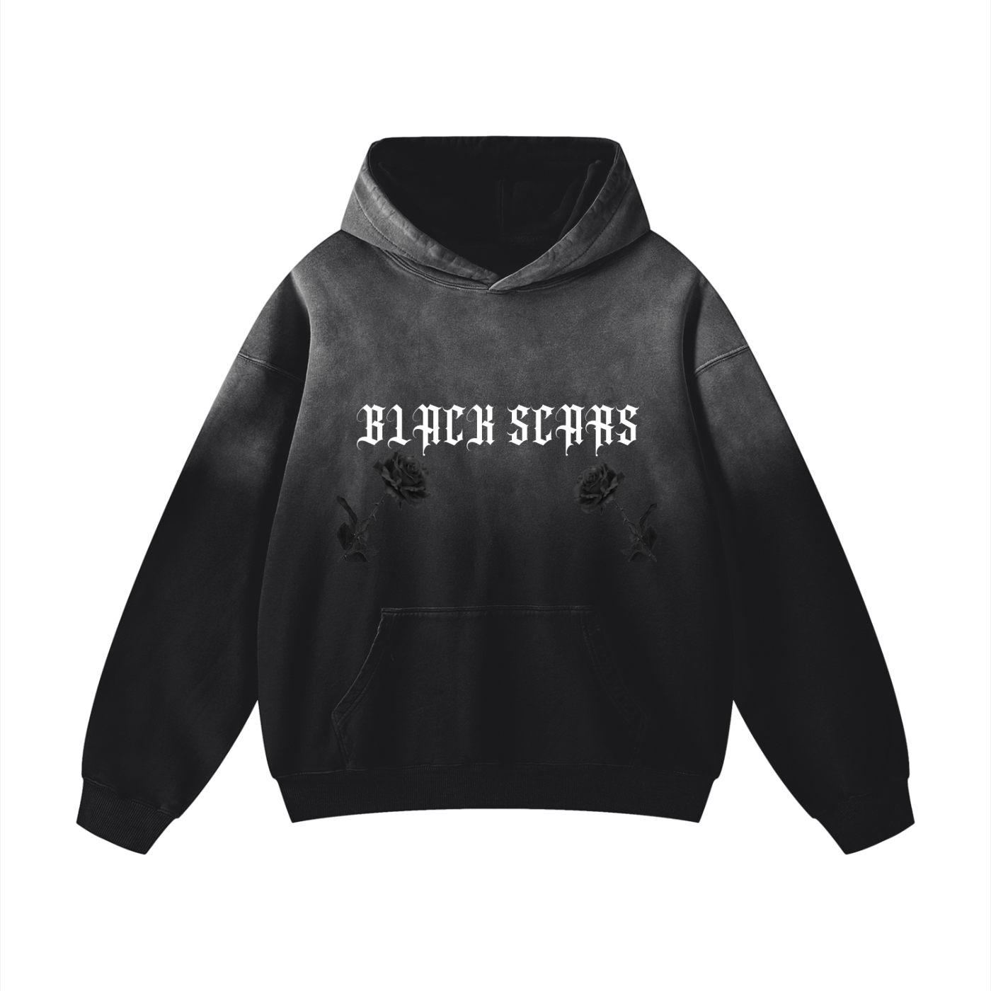 Black Scars Dead Roses Are Pretty Too Heavyweight Sunfade Oversized Hoodie