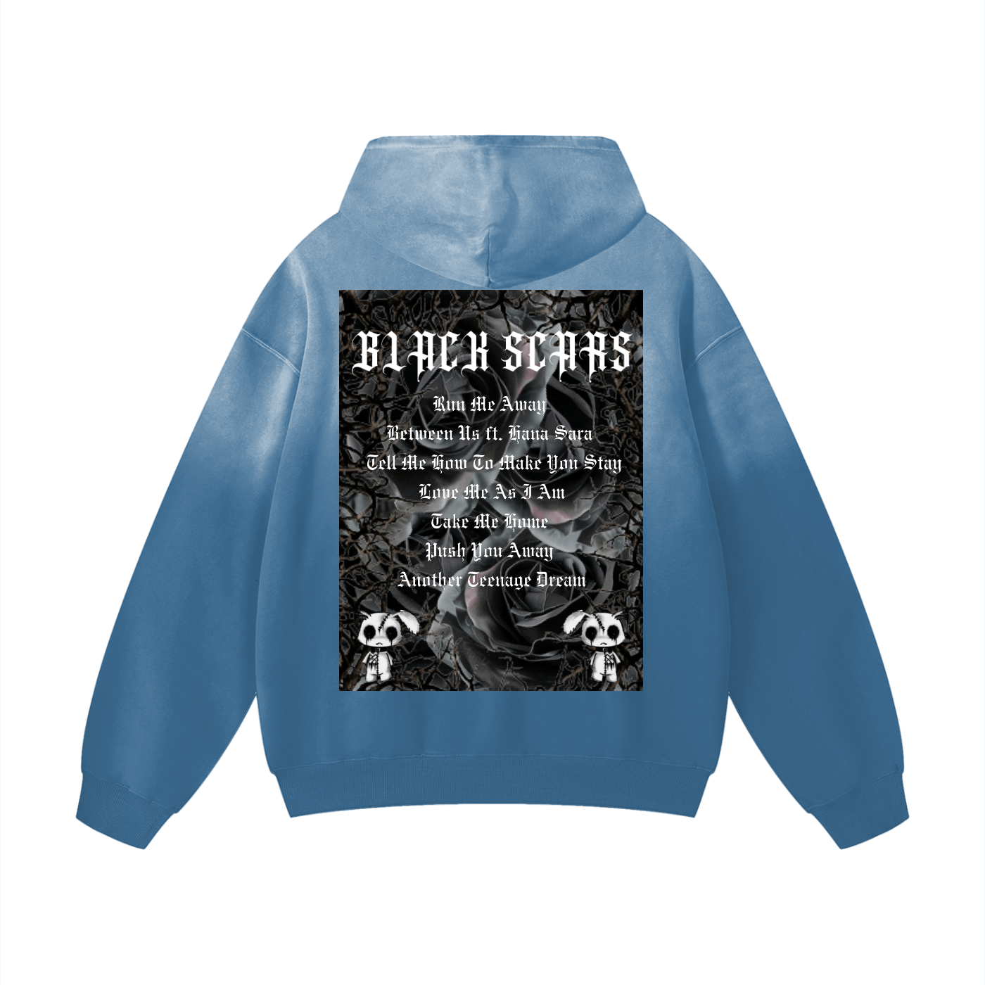 Black Scars Dead Roses Are Pretty Too Heavyweight Sunfade Oversized Hoodie