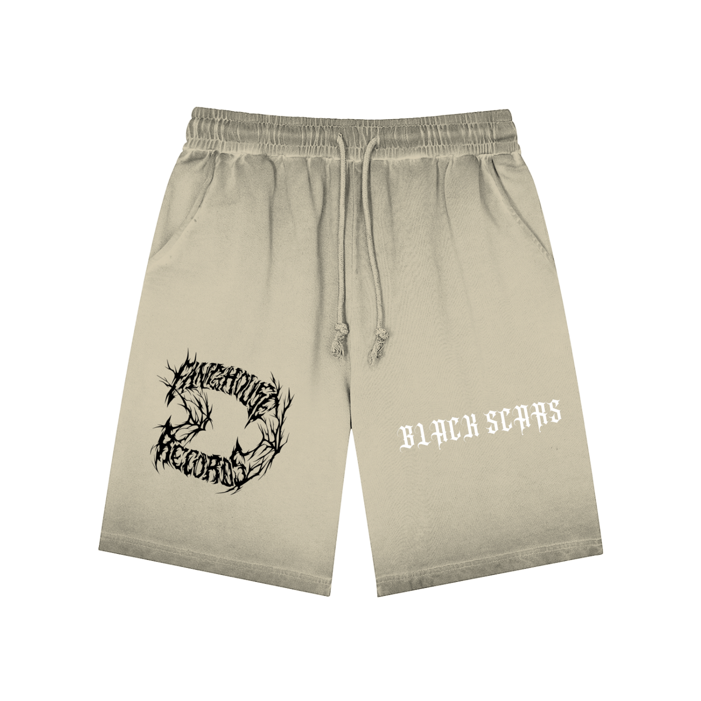 Black Scars x Fanghouse Records Reverse Dyed Unisex Shorts