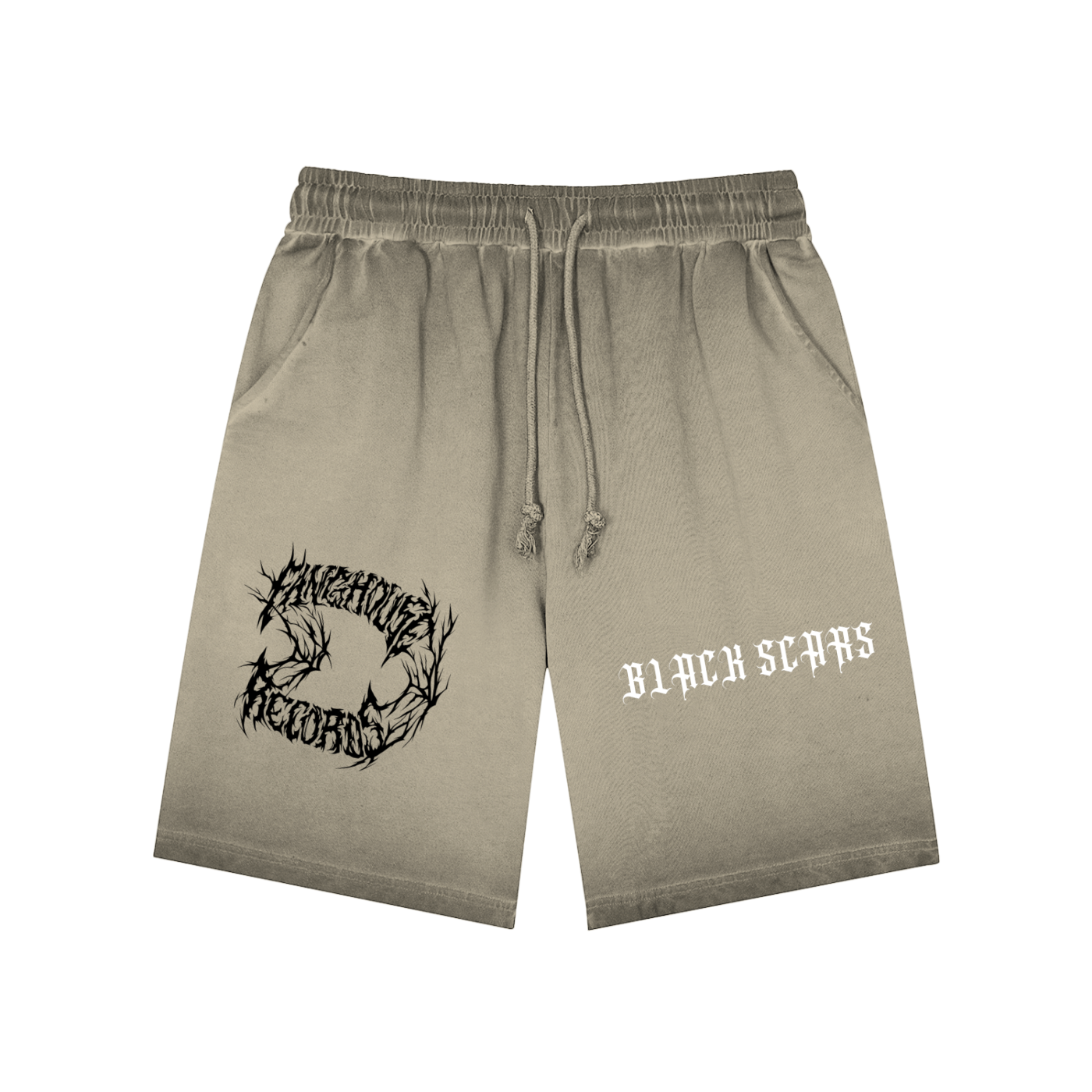 Black Scars x Fanghouse Records Reverse Dyed Unisex Shorts