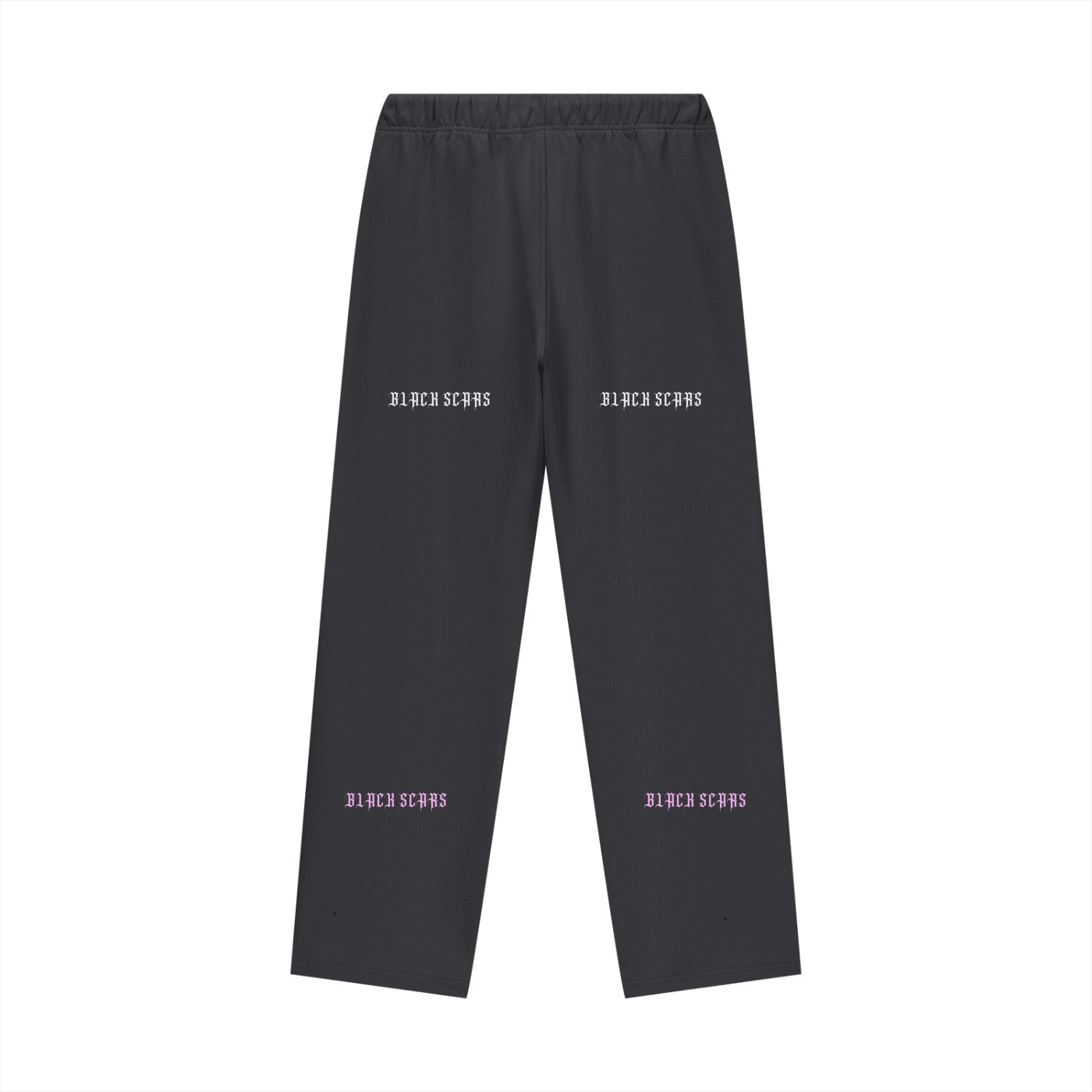 Black Scars Fleece Lined Straight Leg Black Sweatpants