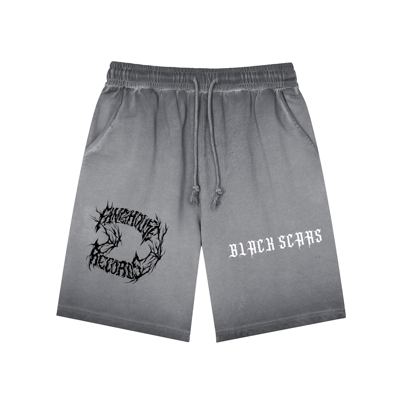 Black Scars x Fanghouse Records Reverse Dyed Unisex Shorts