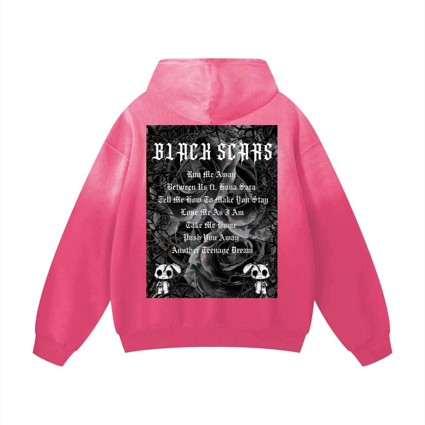 Black Scars Dead Roses Are Pretty Too Heavyweight Sunfade Oversized Hoodie