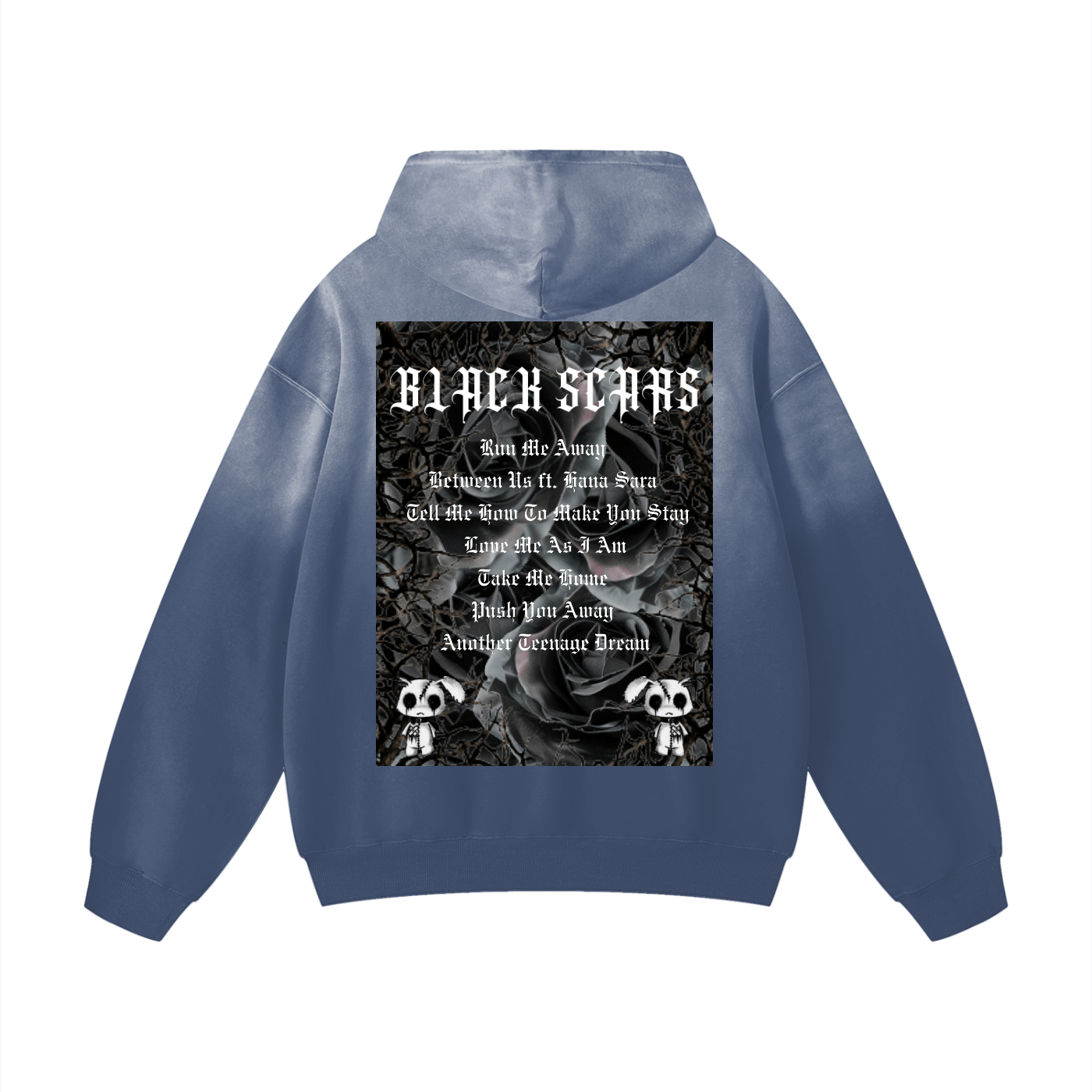 Black Scars Dead Roses Are Pretty Too Heavyweight Sunfade Oversized Hoodie